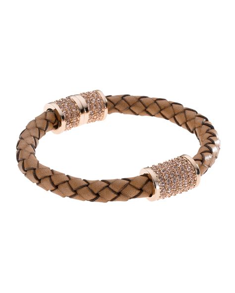 michael kors braided leather bracelet